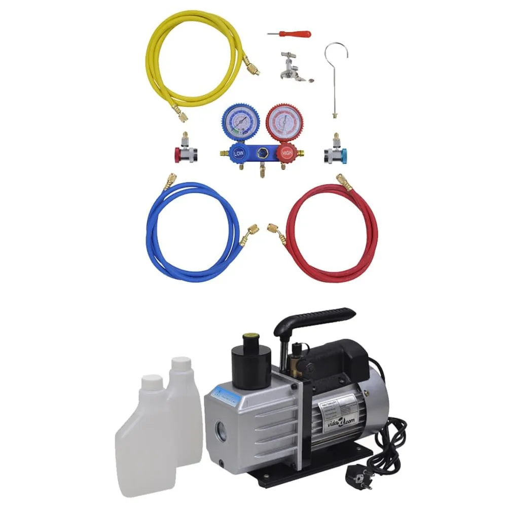 Vacuümpomp 50 L/min met 2-voudige manometerset