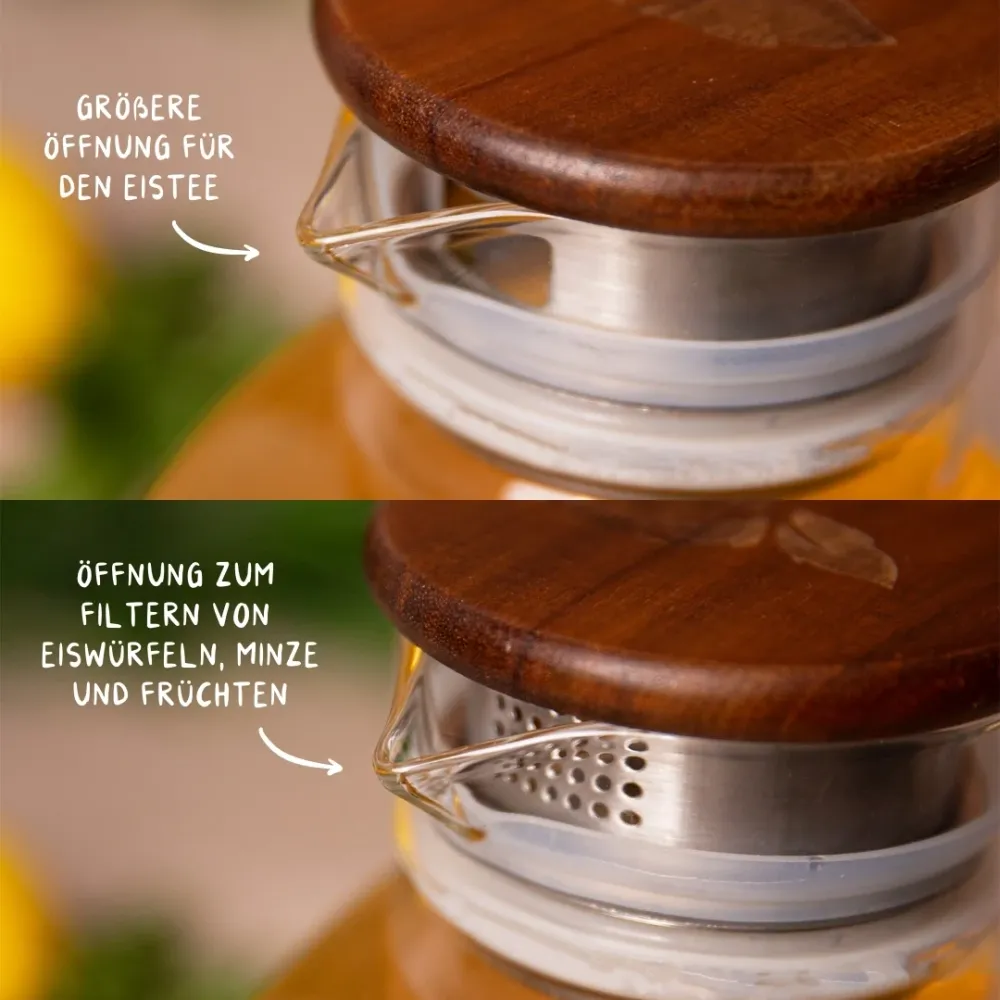 Glazen ijsthee-karaf voor de koelkast (1,5 l)