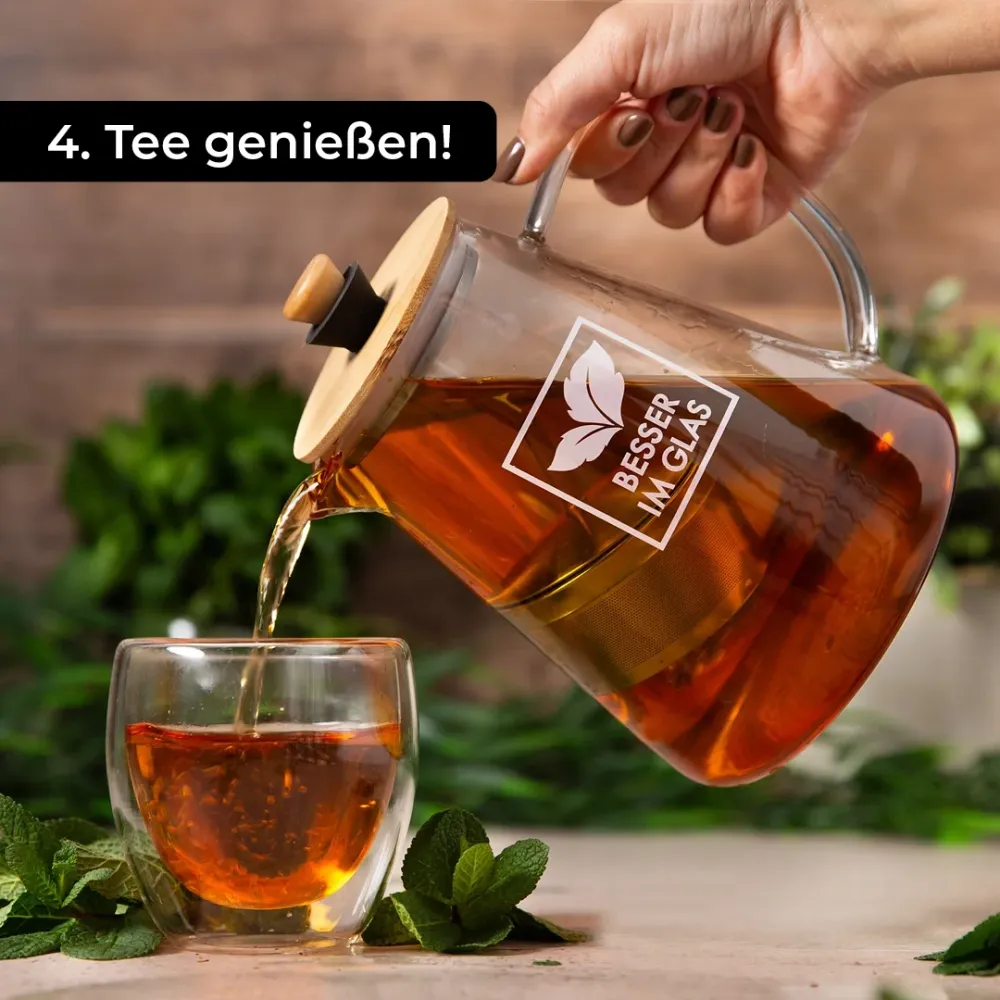 Glazen theepot (1,5 liter)
