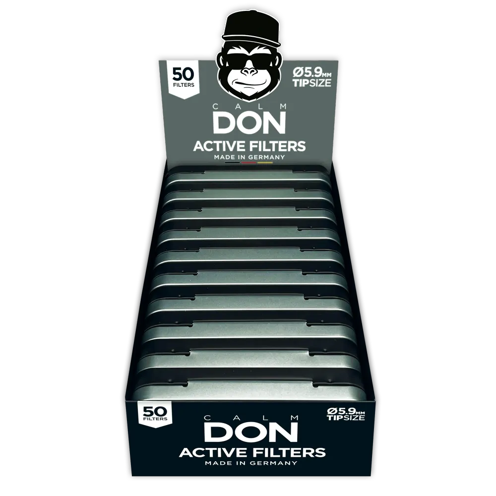 CALM DON® Actiefilter 10x50 Display | Actief koolstoffilter slank ø5.9mm met kokos actieve kool