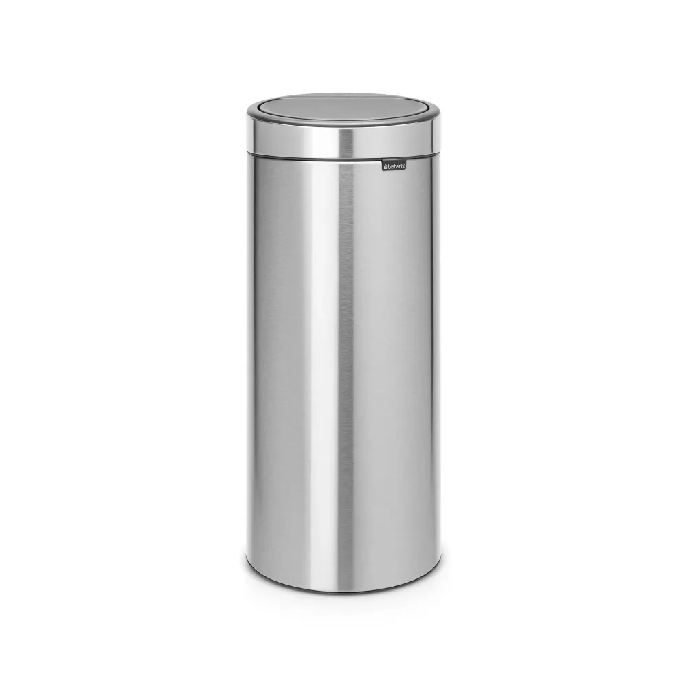 Brabantia Touch Bin New afvalemmer, 30 liter, kunststof binnenemmer - Matt Steel Fingerprint Proof