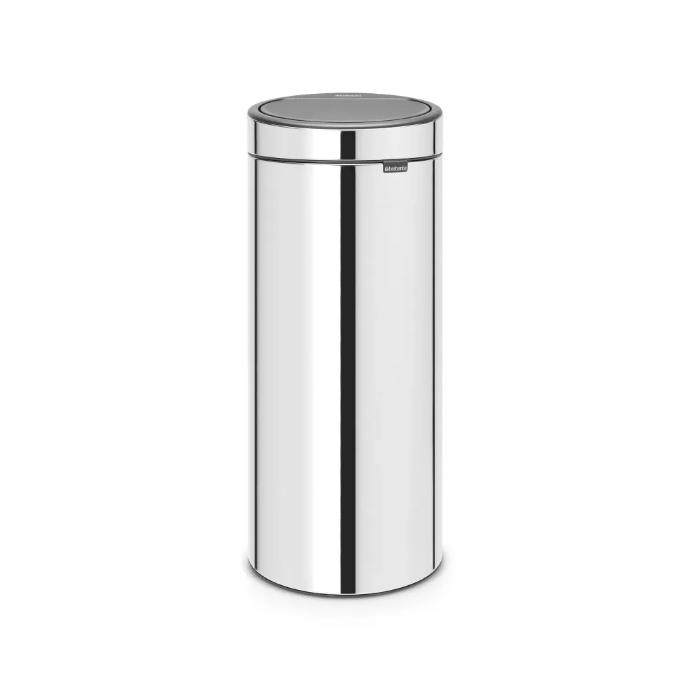 Brabantia Touch Bin New afvalemmer, 30 liter, kunststof binnenemmer - Brilliant Steel