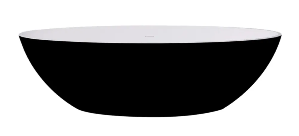 Best-Design New-Stone Bicolor-zwart/wit vrijstaand bad Just-Solid 180x85x52cm