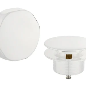 knop/plug badoverloopcomb. glans wit Wiesbaden