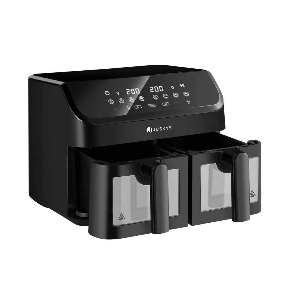 Dubbele Airfryer - Heteluchtfriteuse - 9 liter -9 Kookprogramma's Hosel