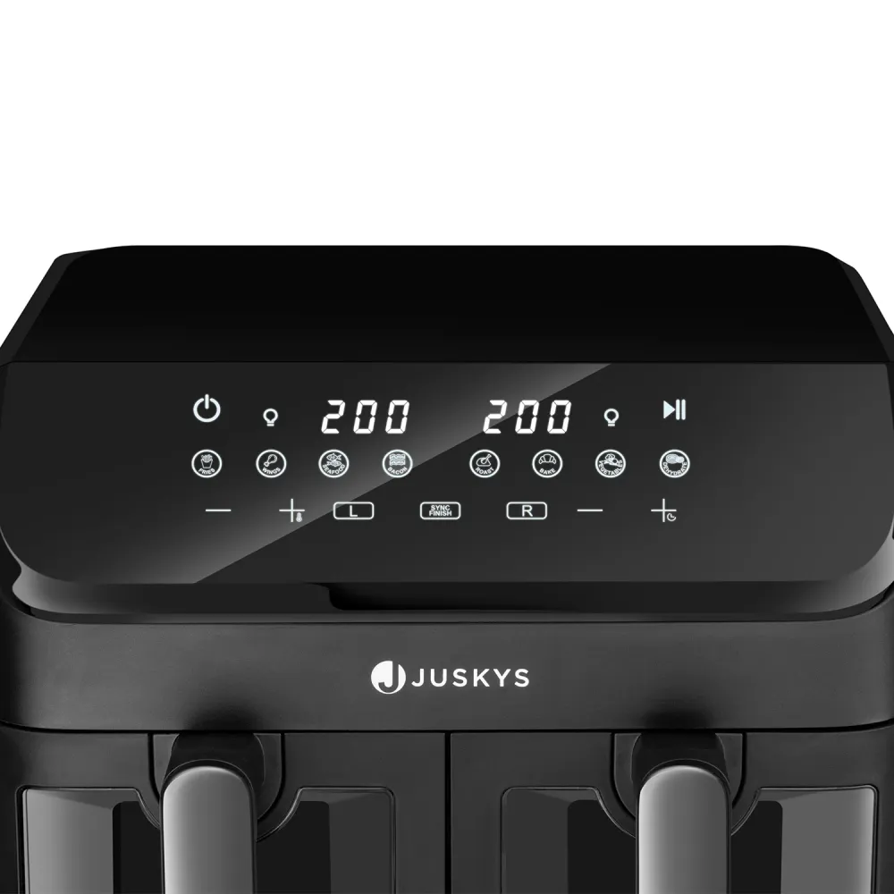 Dubbele Airfryer - Heteluchtfriteuse - 9 liter -9 Kookprogramma's Hosel