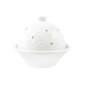 Chabi Chic Botervloot - Empreinte -wit/goud - keramiek - Ø 9 cm x H 10 cm NOA MAY