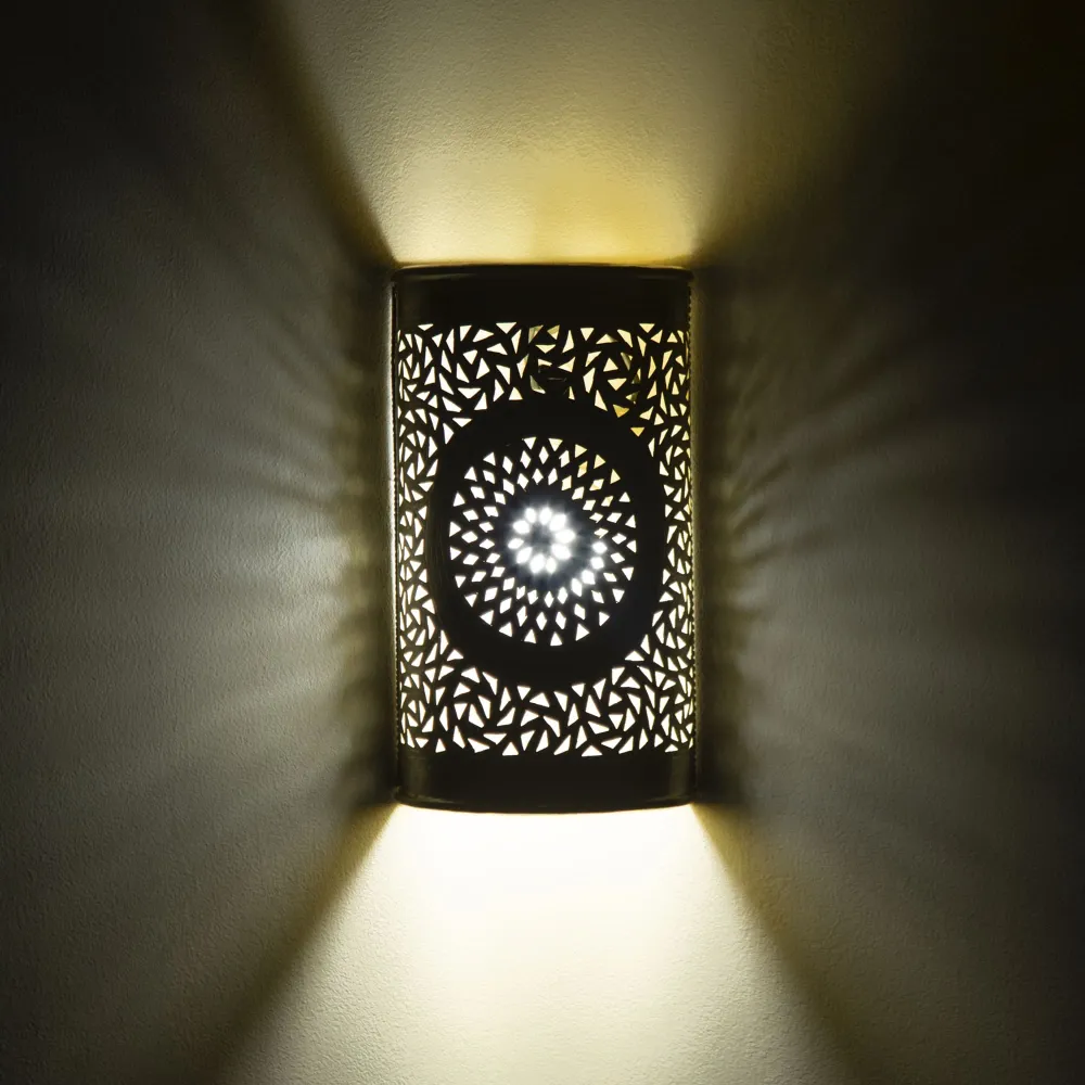 Marokkaanse gouden messing ster wandlamp