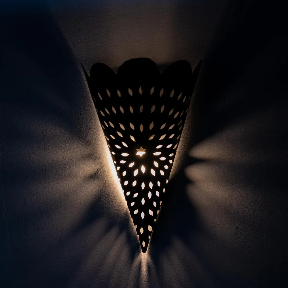 Marokkaanse smeedijzeren wandlamp model Tawasae