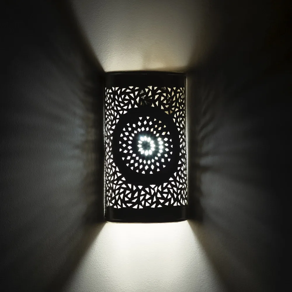 Marokkaanse zilveren messing ster wandlamp