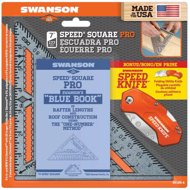 Swanson Tool Company Pro Square and Knife W/Blue Book met Geïntegreerde Afvoer