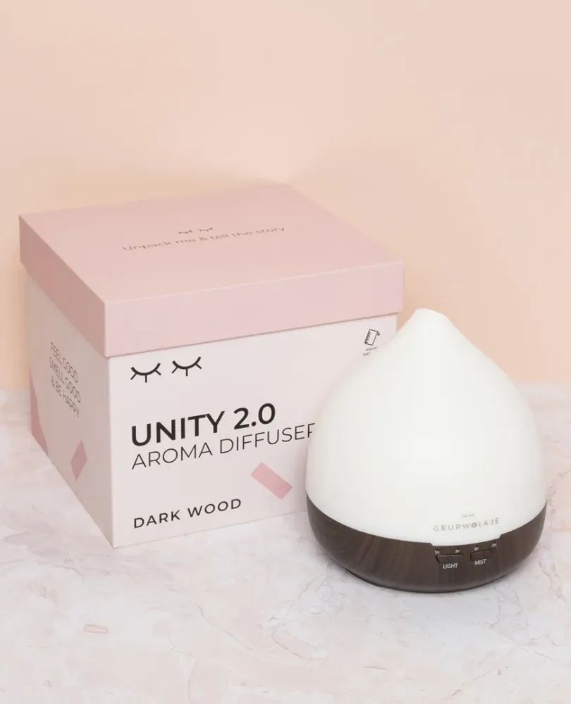 Unity 2.0 - Geurwolkje® Aroma Diffuser - Donker hout - 400 ml