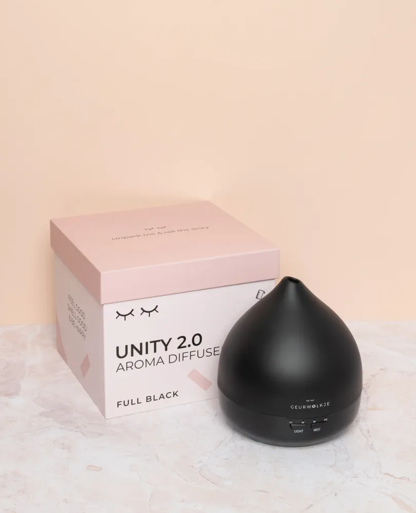 Unity 2.0 - Geurwolkje® Aroma Diffuser - Mat zwart - 400 ml