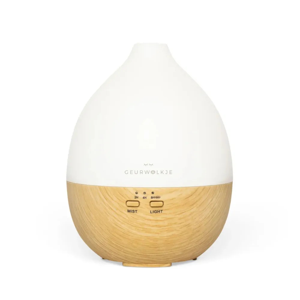 Nimbus 2.0 - Geurwolkje® Aroma Diffuser - Licht hout - 200 ml - Tevens nachtlampje