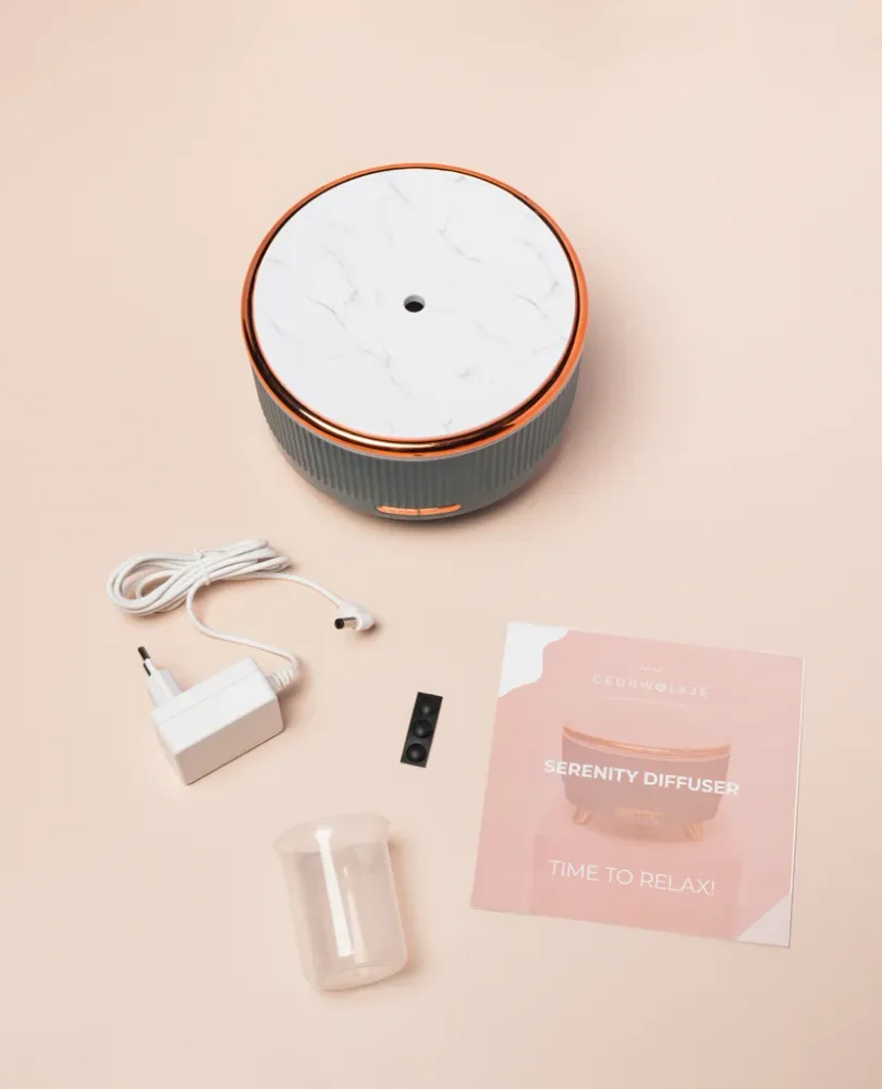 Serenity - Geurwolkje® Diffuser - Marmer, roségoud en groen - 500 ml