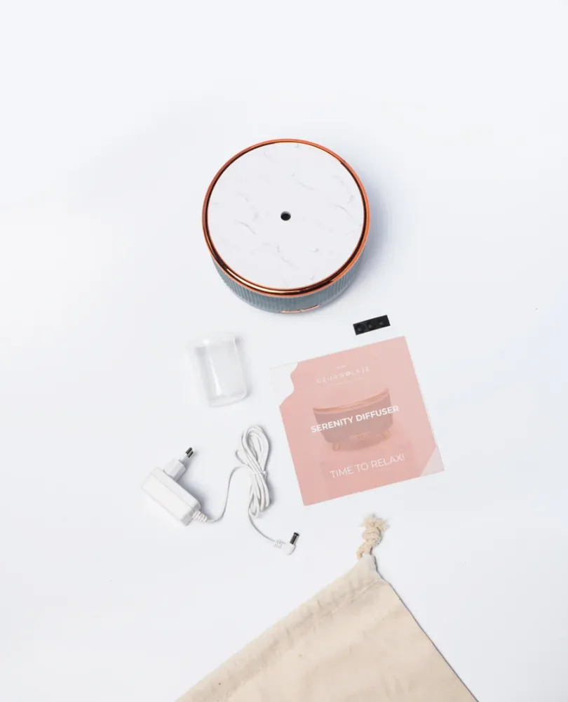 Serenity - Geurwolkje® Diffuser - Marmer, roségoud en groen - 500 ml