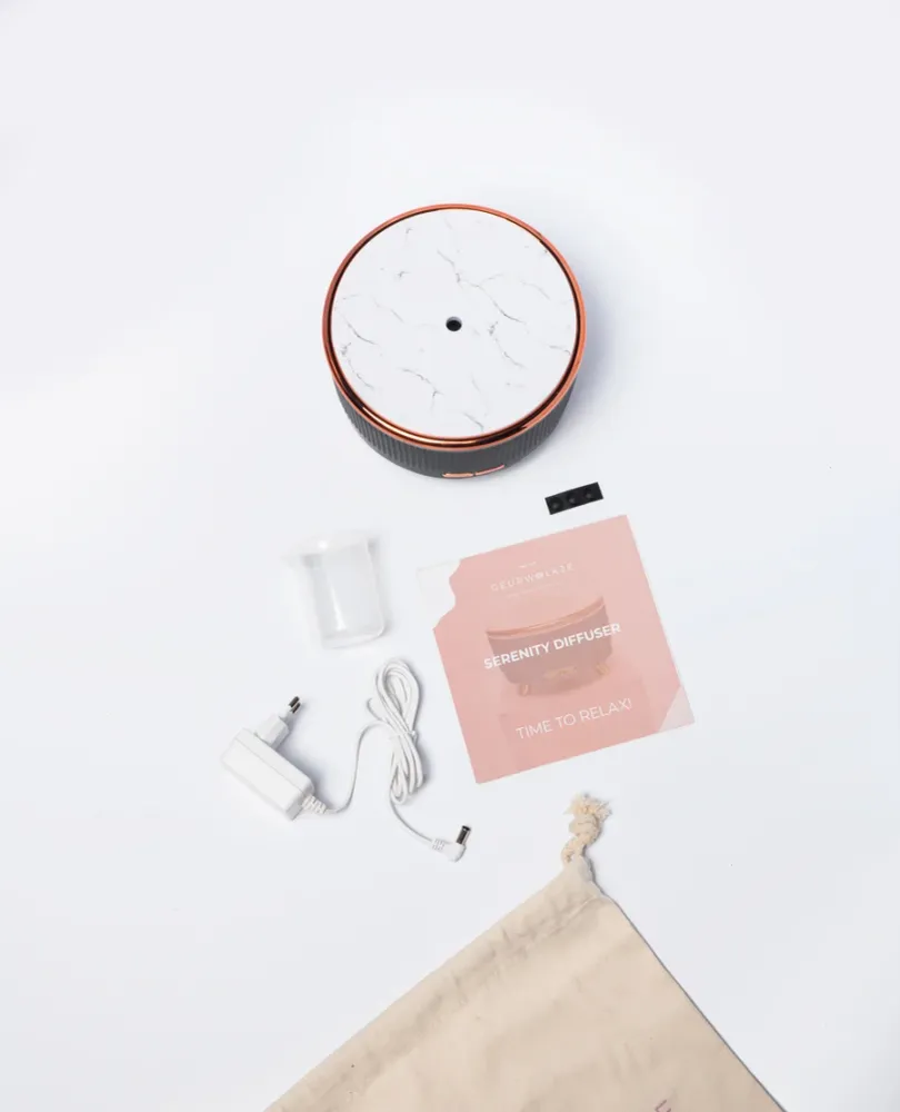 Serenity - Geurwolkje® Diffuser - Marmer, roségoud en zwart - 500 ml
