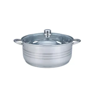 -Cacerola en Acero Inoxidable c/Tapa de vidrio varias capacidades T&K- ZONA CHEF