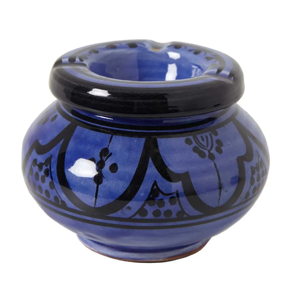 Keramische asbak blauw