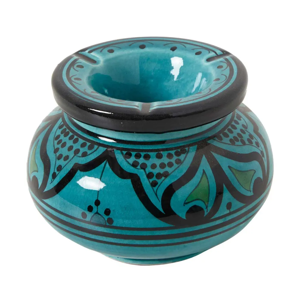 Keramische asbak turquoise