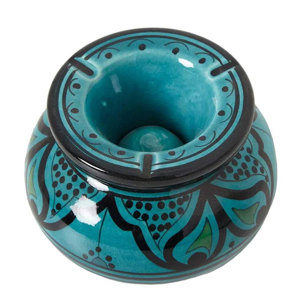 Keramische asbak turquoise