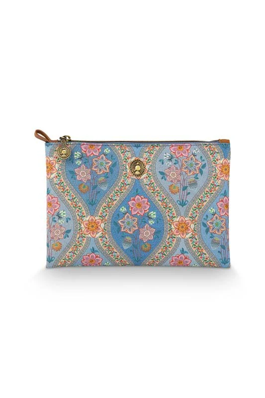 Pip Studio - Charly Make-up Tasje Dames - Ornamento - Blauw - 24x1x15.5cm