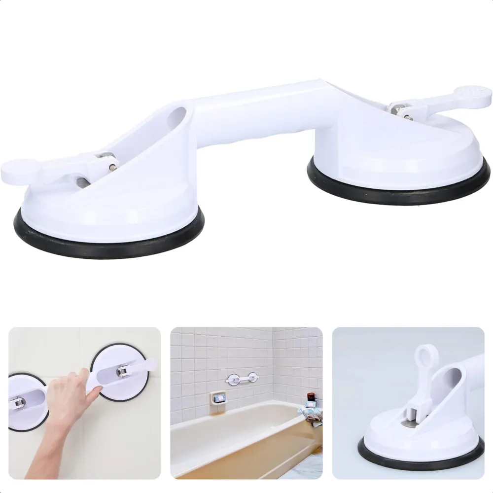 Cheqo® Badkamer Handgreep Zuignap - Veiligheidsgreep 33 cm - Handgreep Met Zuignap - Wandbeugel Badkamer - Douche Steun zo...