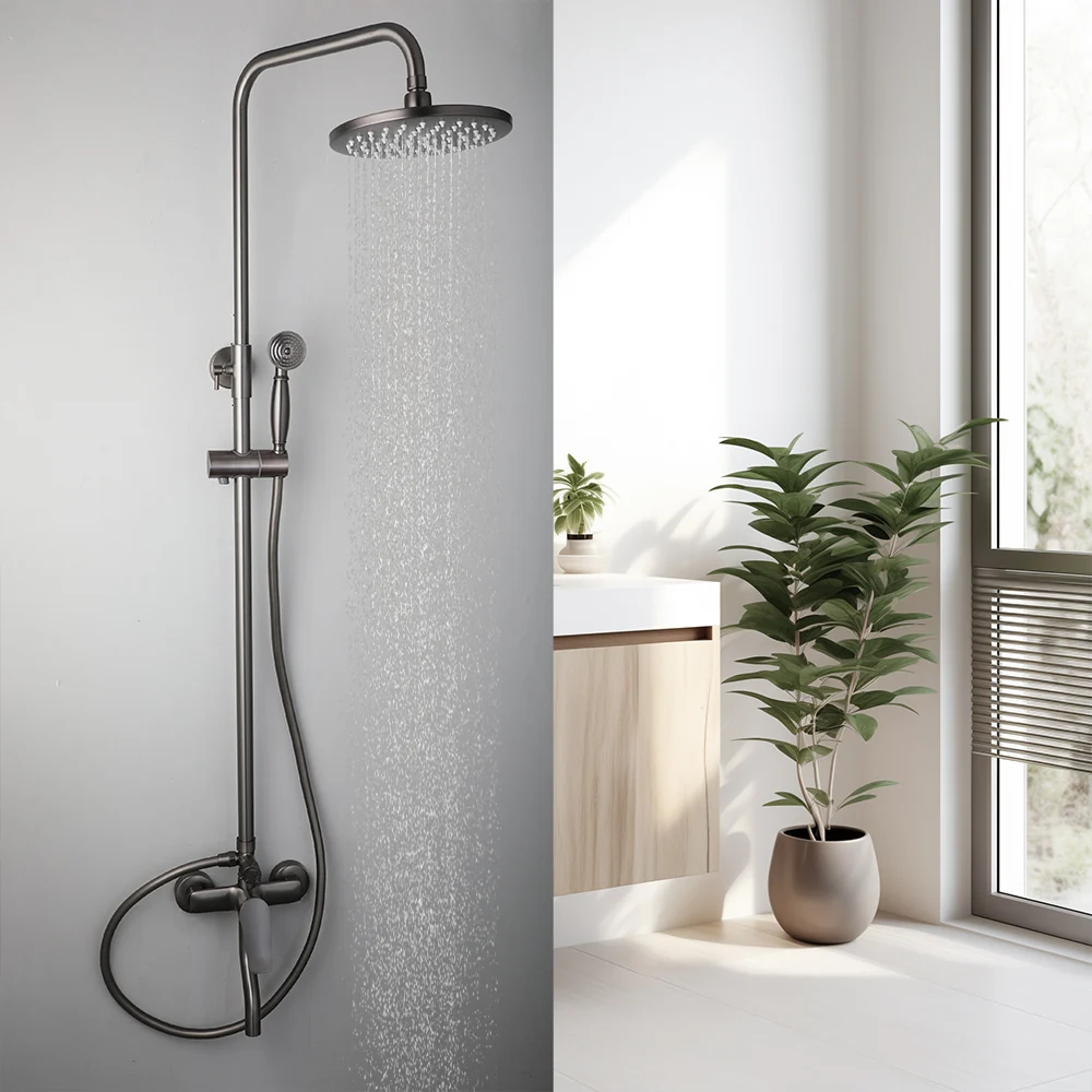 Gun metal opbouw douche regendouche