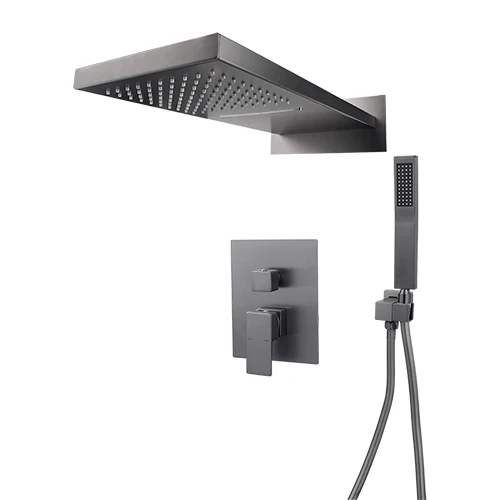 Luxe Gun Metal Inbouw Regendouche