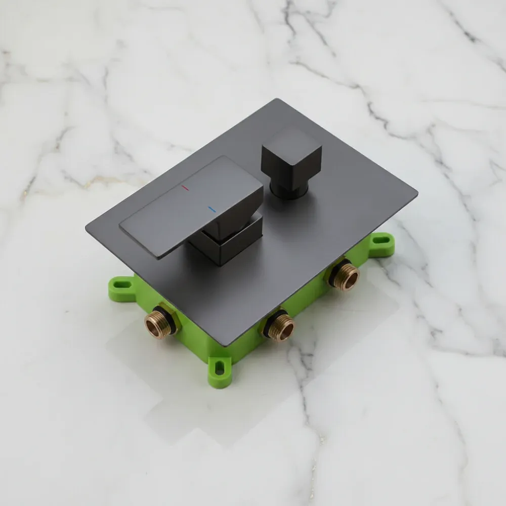 Luxe Gun Metal Inbouw Regendouche