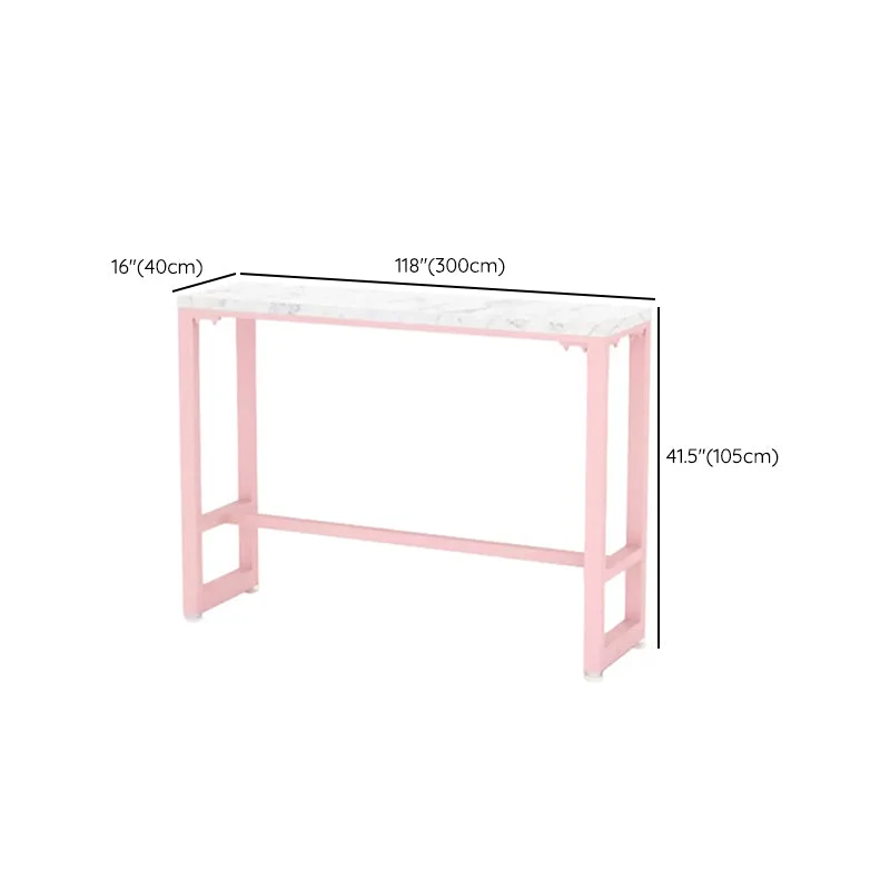 Contemporain 1/5 Pieces Bar Table Set Rectangle Stone Counter Table Cafe