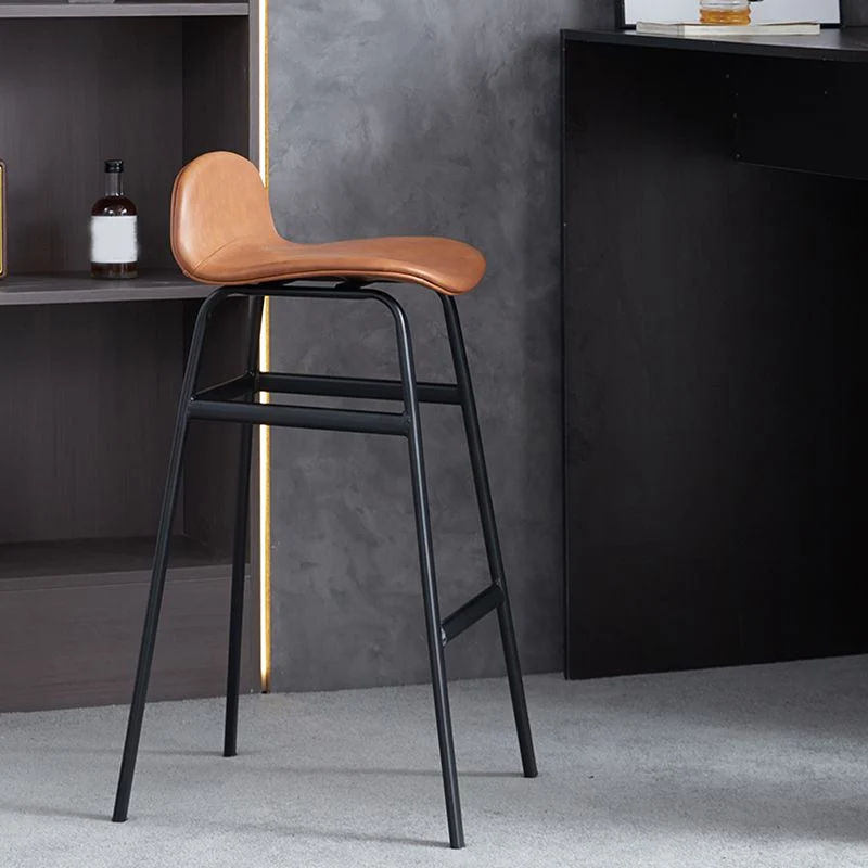 Lage Actueel Backrest Armless Counter Stool Iron Bar Stool Seat and Pedal Cafe Pink