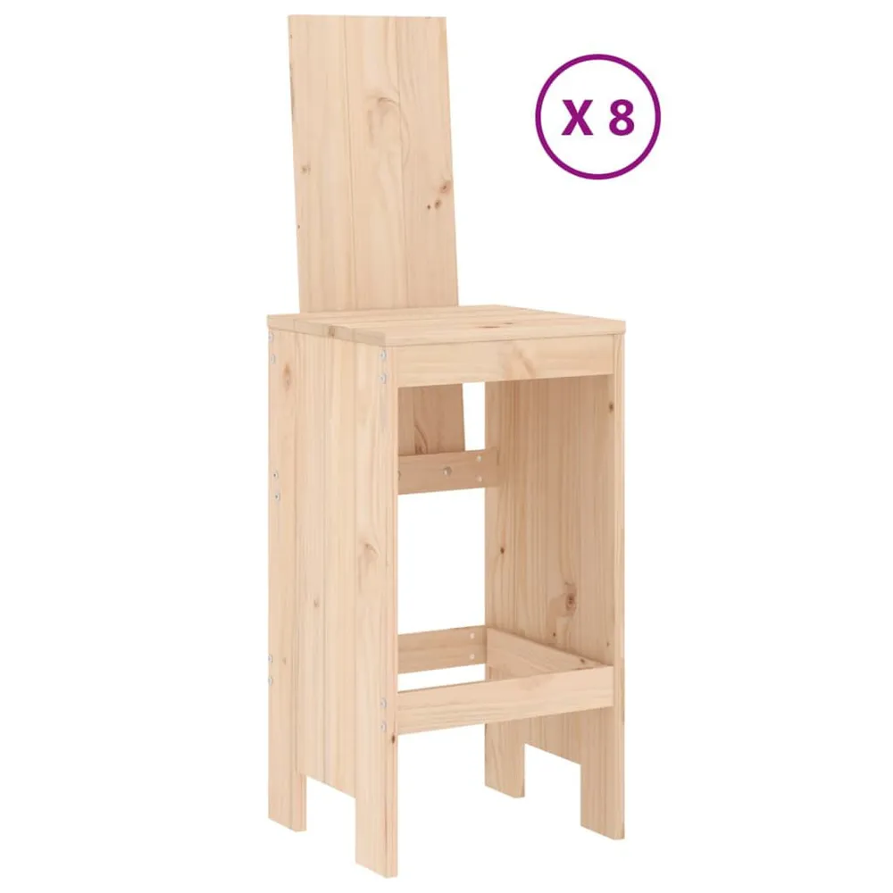 Comfortabele 9-delige Barset massief grenenhout