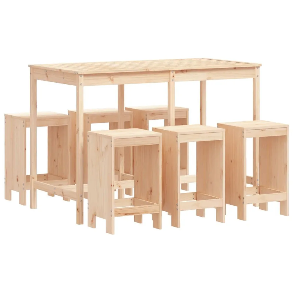 Met Eettafel 7-delige Barset massief grenenhout