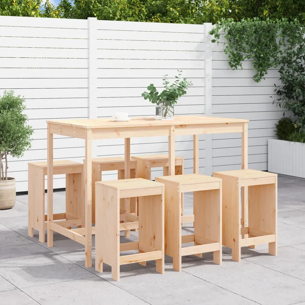 Met Eettafel 7-delige Barset massief grenenhout