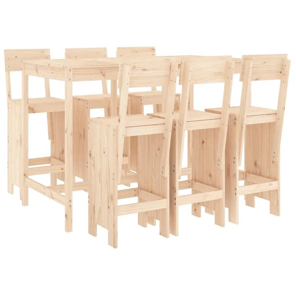 Moderne 7-delige Barset massief grenenhout