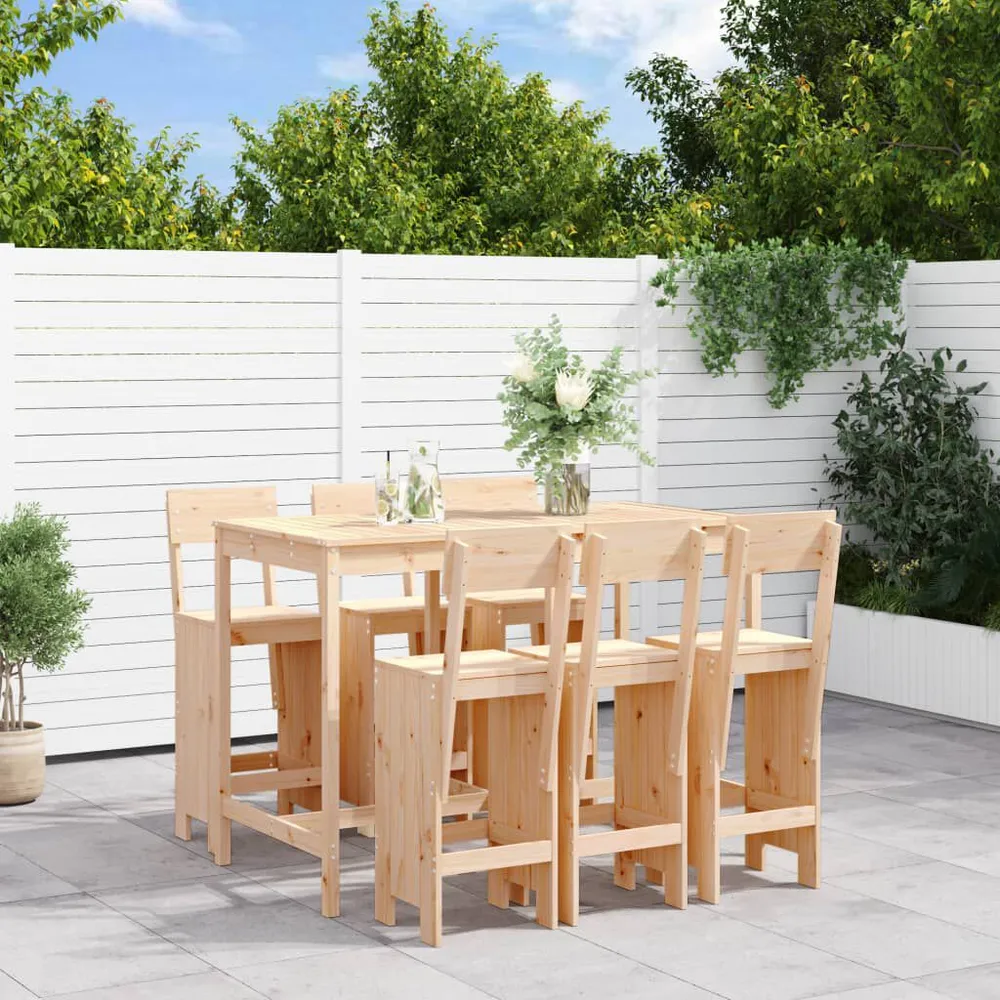 Moderne 7-delige Barset massief grenenhout