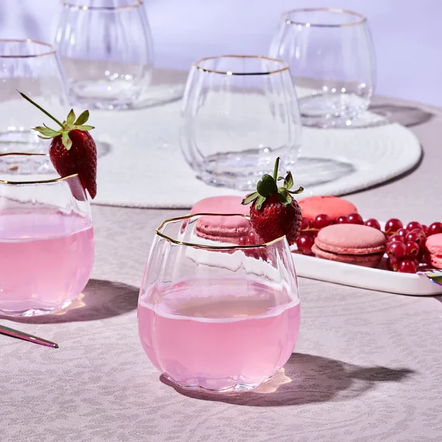 Karaca Priscilla Glazen Set Voor 6 Personen, Goud, 380 ml