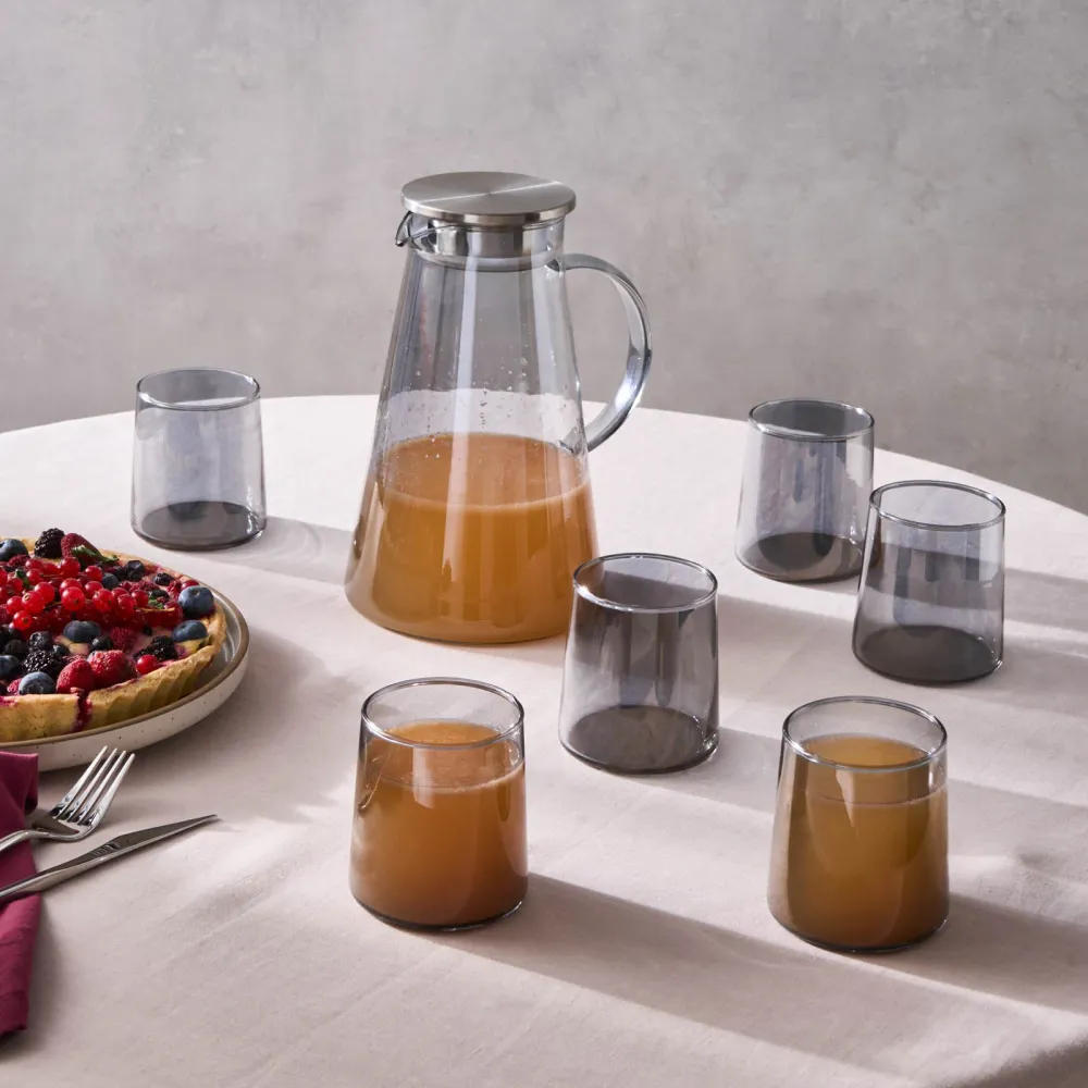 Karaca Serene 7-Delig Glazen Set, Antraciet
