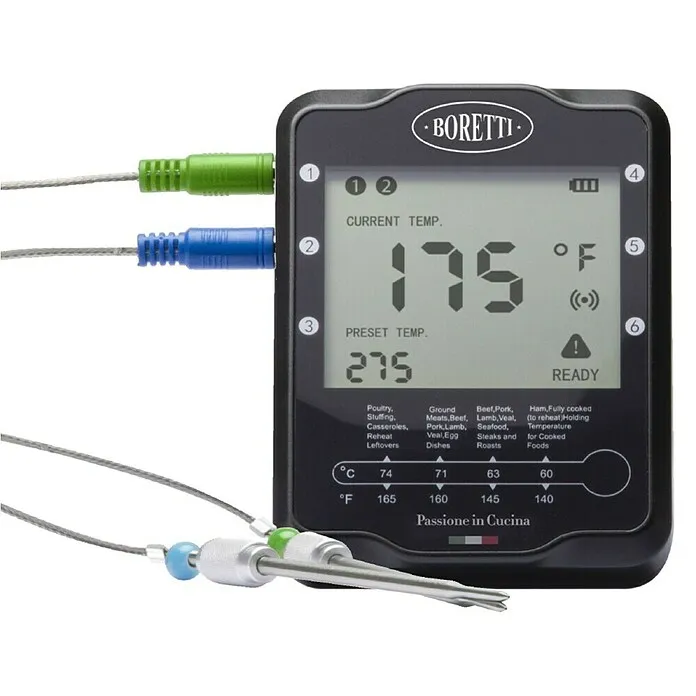 Zonnewijzer met Boretti Barbecuethermometer - Met 2 sondes