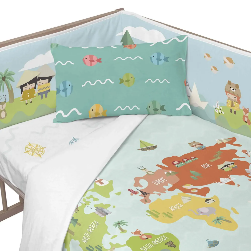 Bedbumper World Map Happy Friday