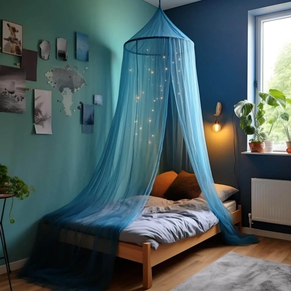 Blauw Bedhemel voor Meisjesbed