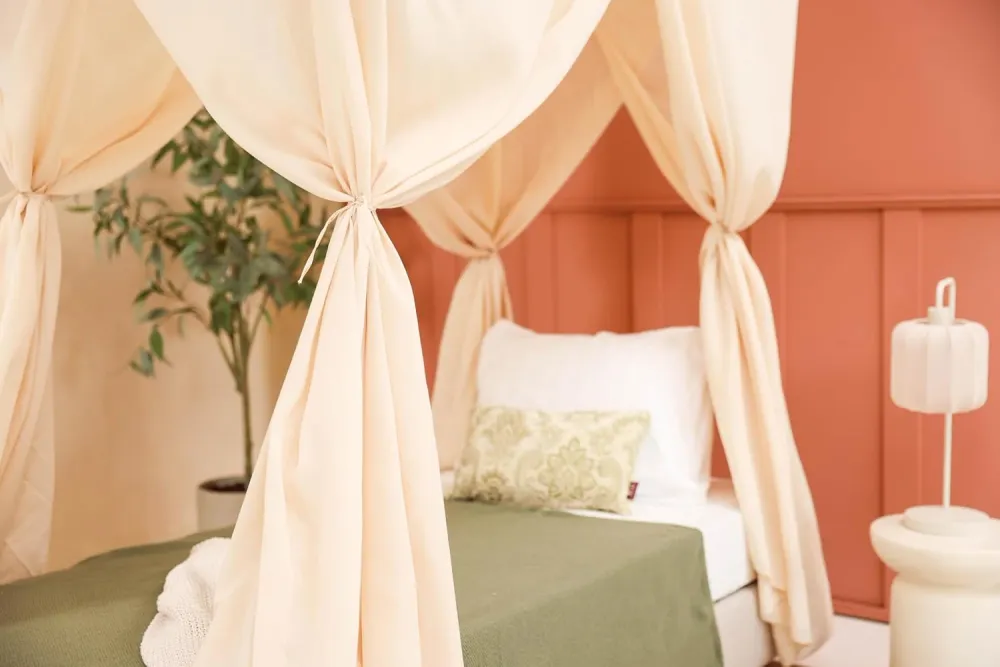 Crème Beige Bedhemel 200x100 CM – Klamboe voor Eenpersoonsbed