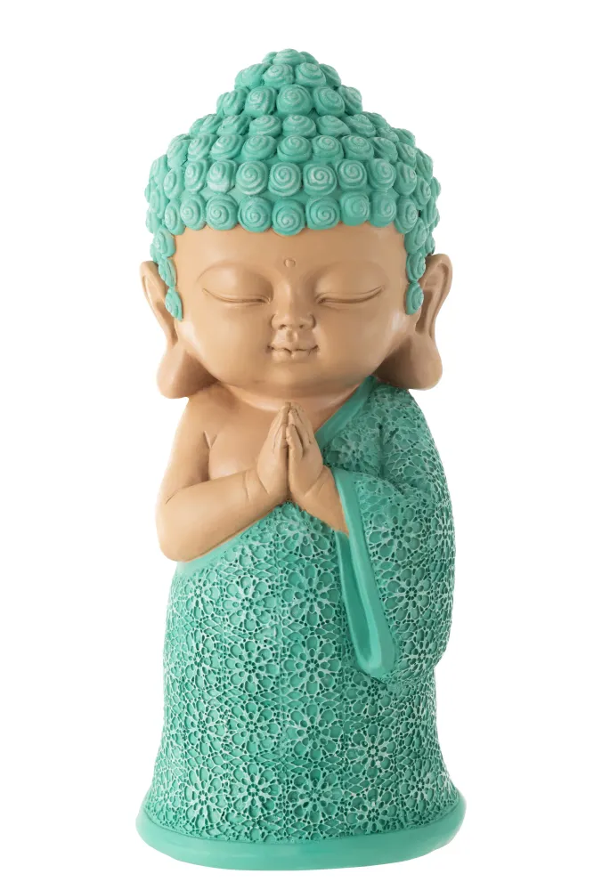 J-Line figuur Monnik Bidden - polyresin - azuur