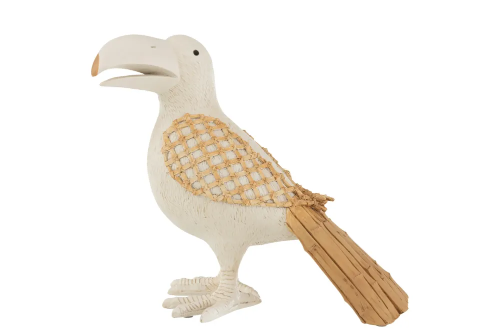 J-Line figuur Toekan - polyresin - wit/naturel - large