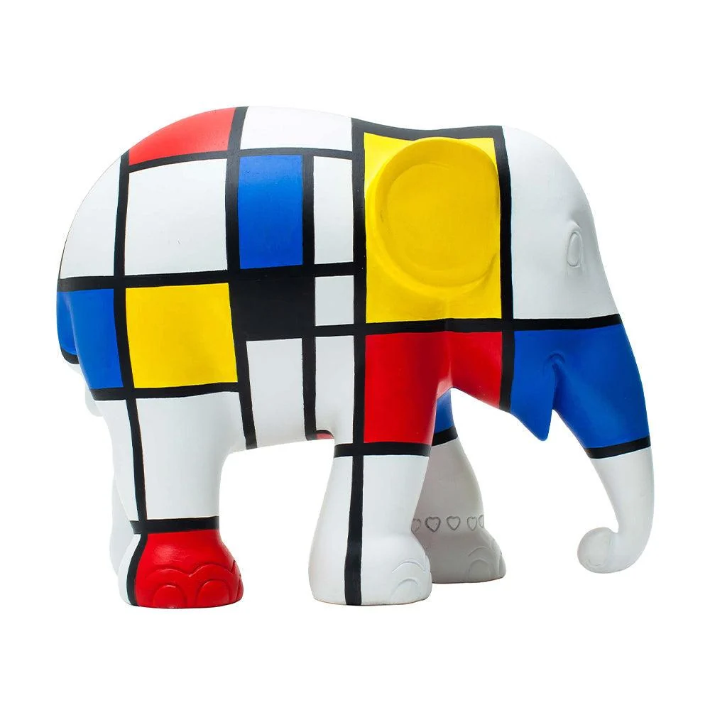 Elephant Parade olifant Hommage aan Mondriaan 20cm Limited Edition 750 stuks HOMMAGE TO MONDRIAAN 20