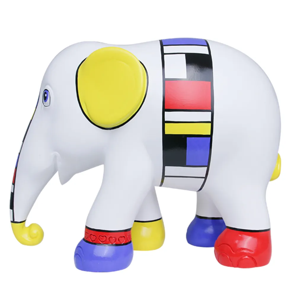 Olifantenparade Mondriaan Crossed My Mind 15cm Limited Edition 3000 MONDRIAAN CROSSED MY MIND 15