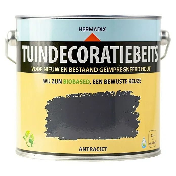 Hermadix Houtbeits - 2.500 ml, Antraciet