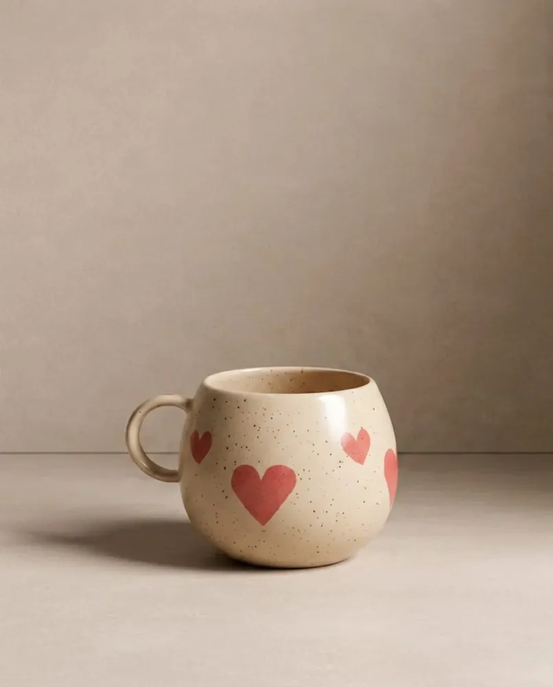 Cozy Hearts Steengoed Beker met Bolvorm 500ml Limited Edition MT