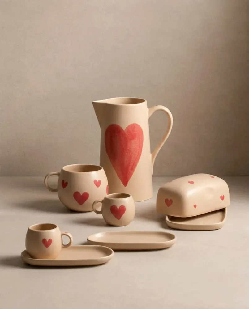 Cozy Hearts Steengoed Beker met Bolvorm 500ml Limited Edition MT